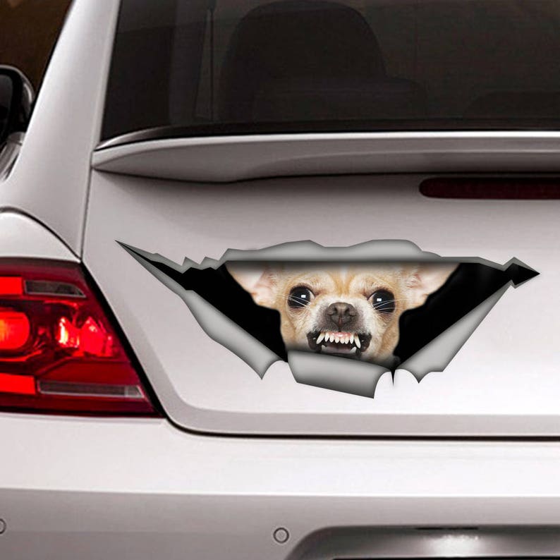 Chihuahua car decal, Chihuahua magnet, car decoration, pet decal, Chihuahua sticker image 1