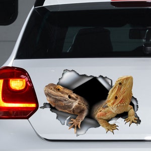 Bearded lizard car decal , beardie  car sticker, beardie  decal ,magnet