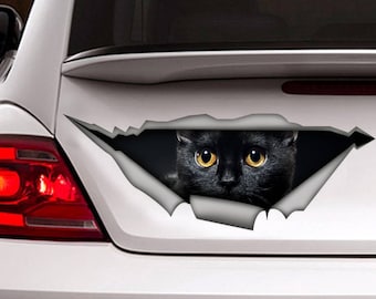 Black cat decal, Cat magnet, cat car sticker,black cat sticker