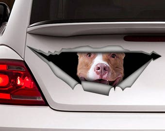 Autocollant de Pitbull, décalque de voiture, décalque de vinyle, autocollant d’animal familier, décalque de chien, décalque de Pitbull