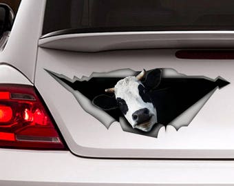 Décalque de voiture de vache, décalque de vinyle, décoration de voiture, décalque de ferme, autocollant de vache, décalque animal