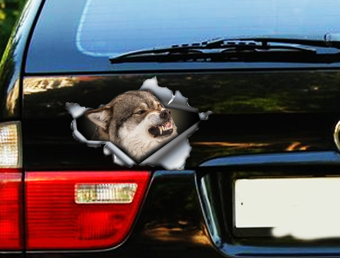 Angry Wolf Car Decal, Wolf Magnet, Wolf Sticker , Wolf Art - Etsy