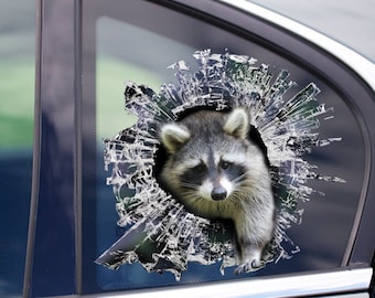 STICKER, Raccoon window sticker, car sticker, raccoon  car decal, funny sticker