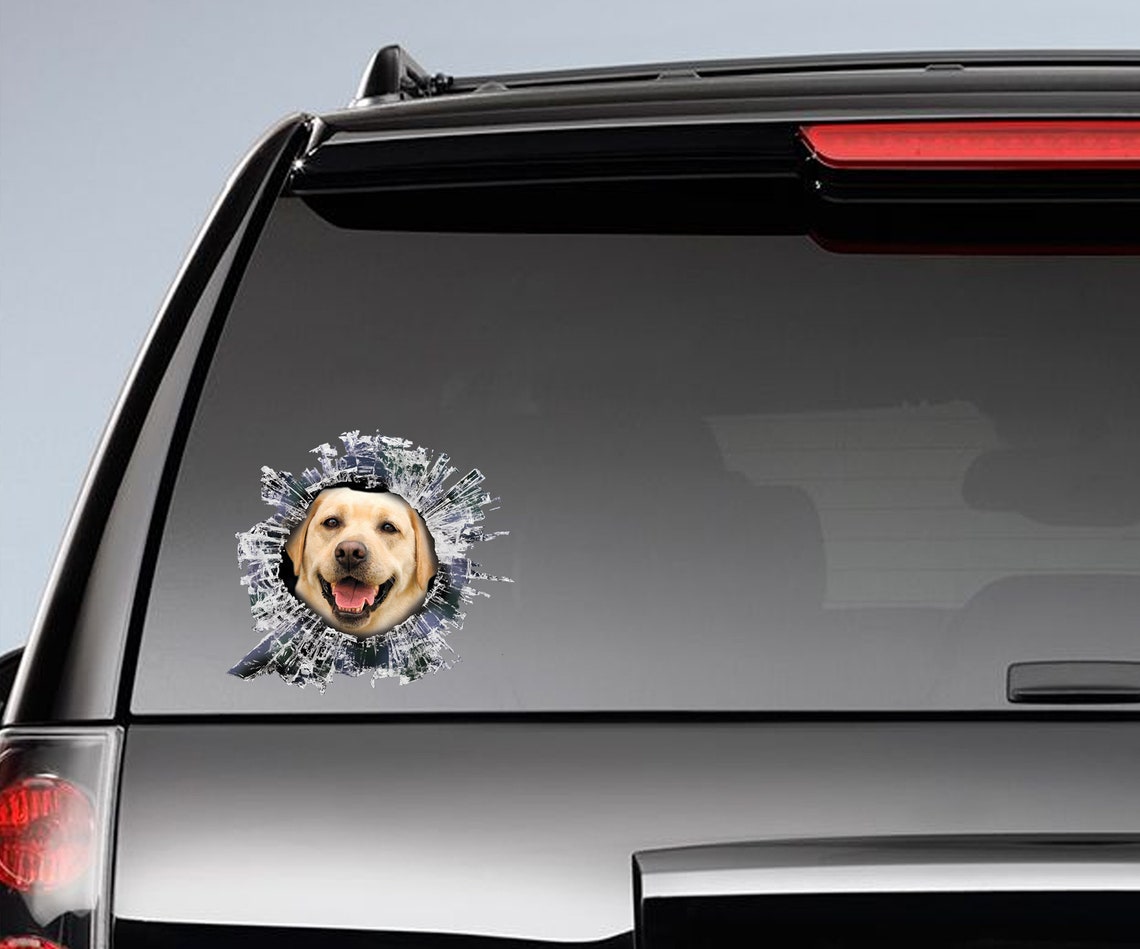 Yellow Lab Window Sticker Car Sticker Yellow Lab Car Decal Etsy
