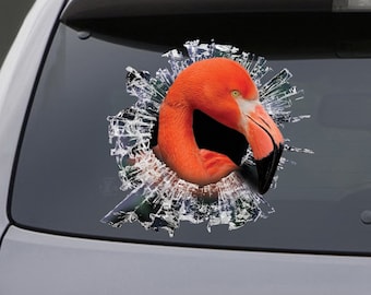 STICKER, Flamingo  window sticker, car sticker, Flamingo car decal, funny sticker