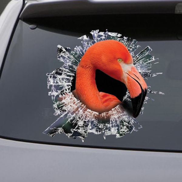 STICKER, Flamingo  window sticker, car sticker, Flamingo car decal, funny sticker