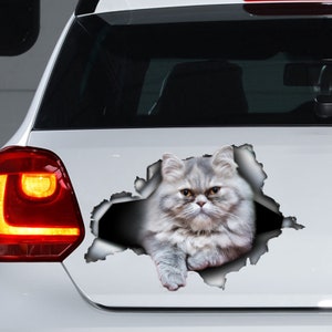 Grey Persian cat car decal , Persian  cat magnet, Persian  cat sticker