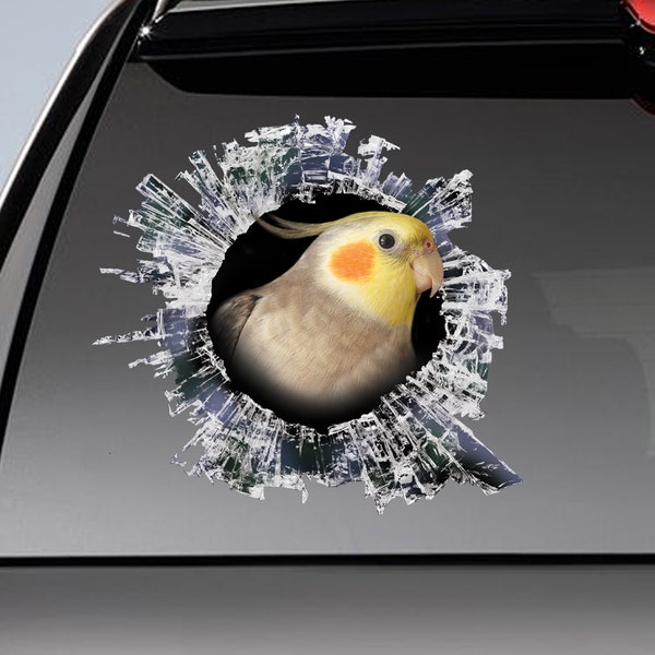 Cockatiel window decal, car sticker, Cockatiel car decal