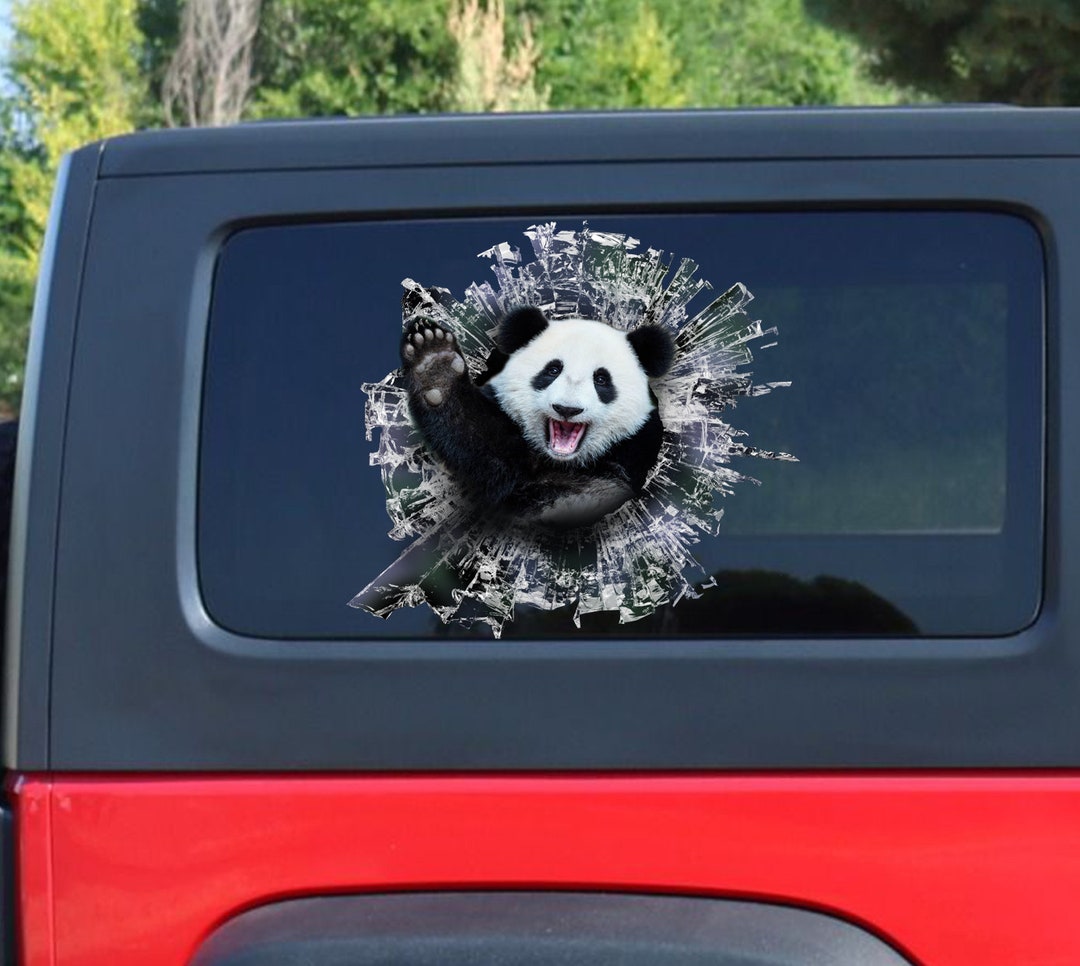 Panda Window Decal, Car Sticker, Panda Car Decal Etsy