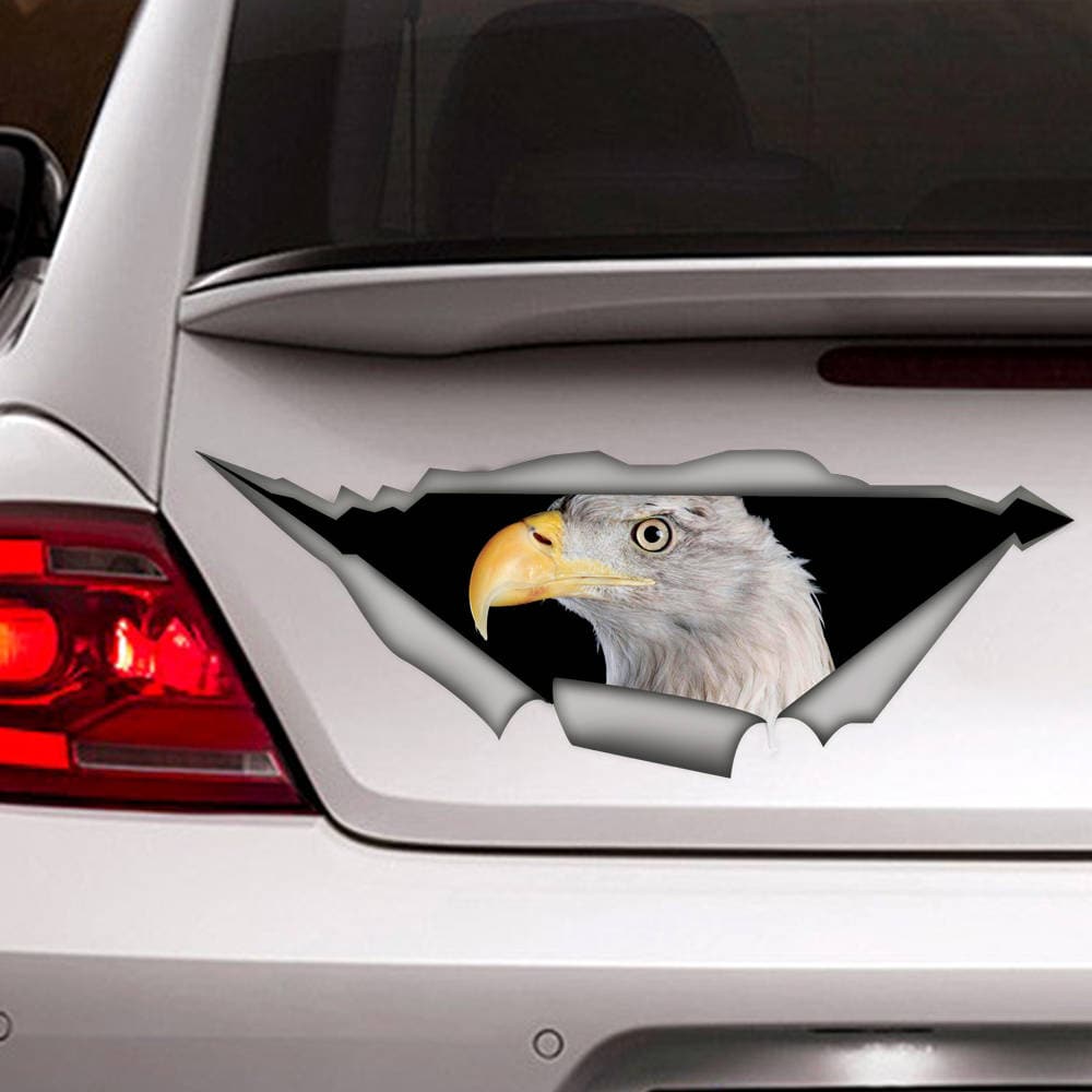 Bald Eagle Flying White Head Bird USA Car Bumper Vinyl Sticker Decal 5"X4.5" 