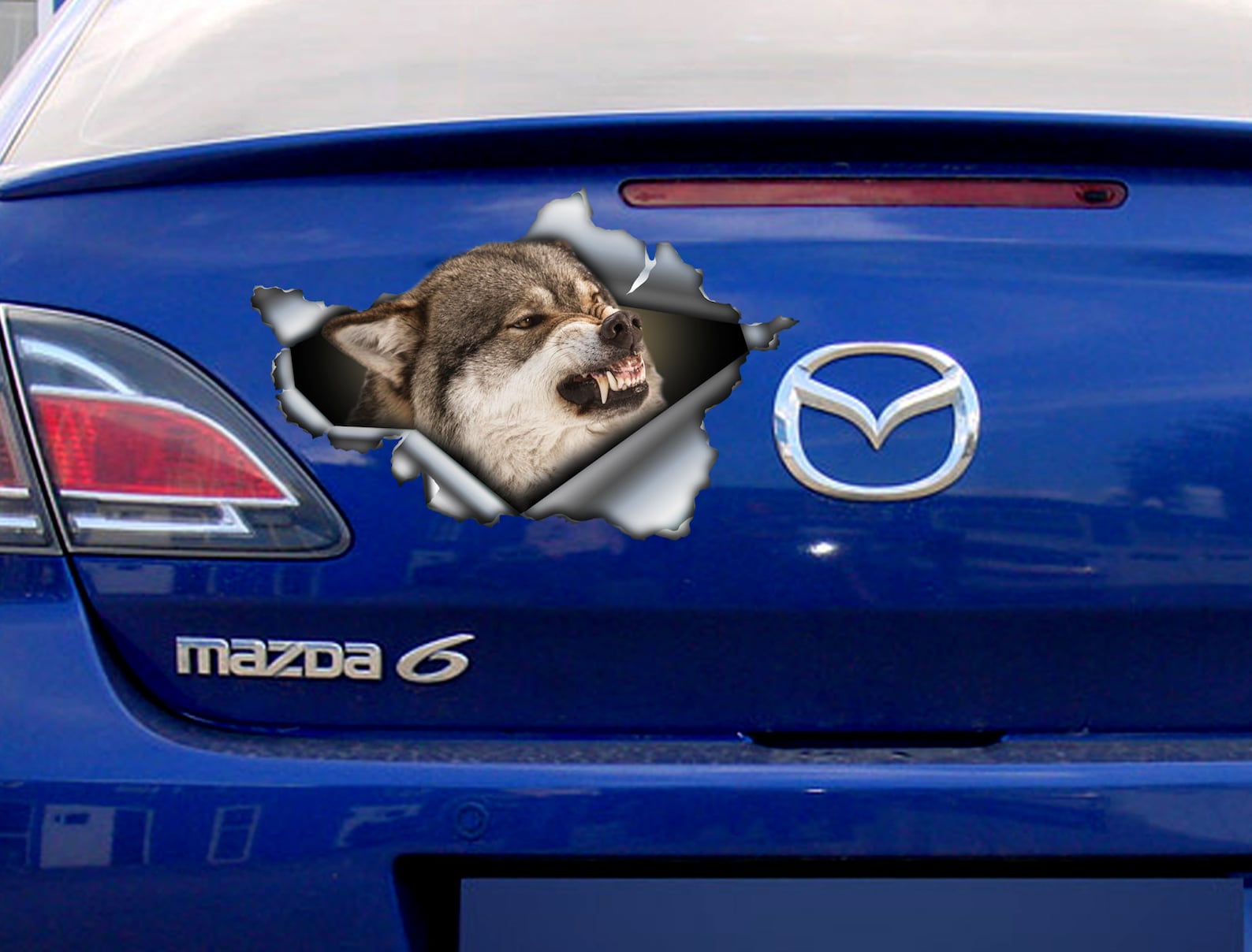 Angry Wolf Car Decal Wolf Wolf Sticker Car Decal Etsy