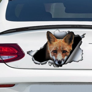 Cute red Fox car decal ,  Fox magnet,  car decoration, Red Fox sticker