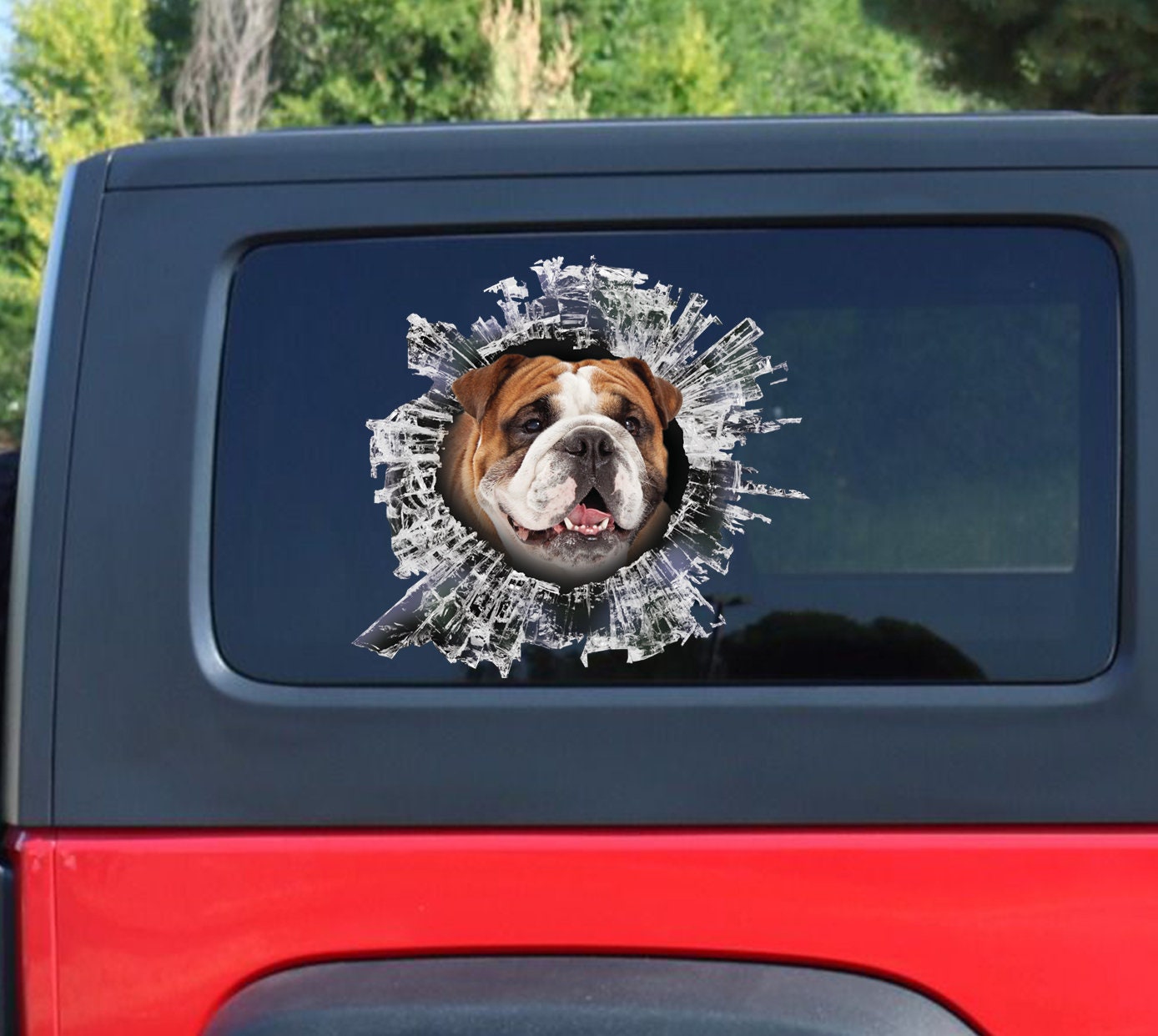 English Bulldog Window Decal English Bulldog Sticker English Bulldog Car Decal Bulldog Car Decal Etsy
