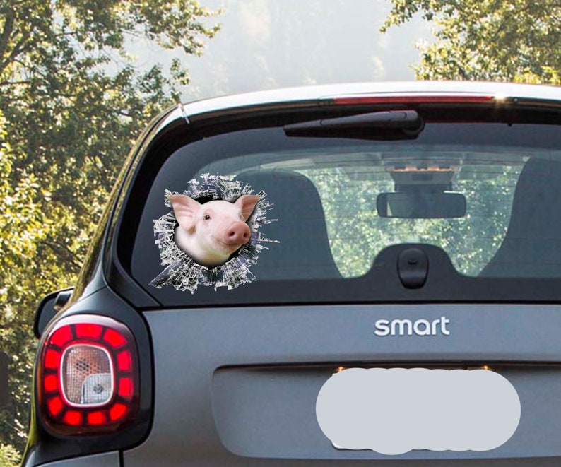 Pig Window Sticker Window Sticker Pig Funny Decal Etsy
