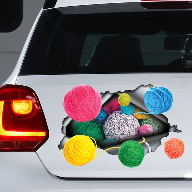 Balls of yarn car decal yarn decal balls of yarn sticker Etsy
