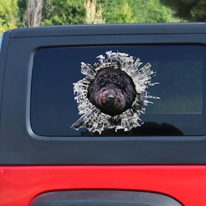 Black Labradoodle window decal , car sticker, black labradoodle sticker