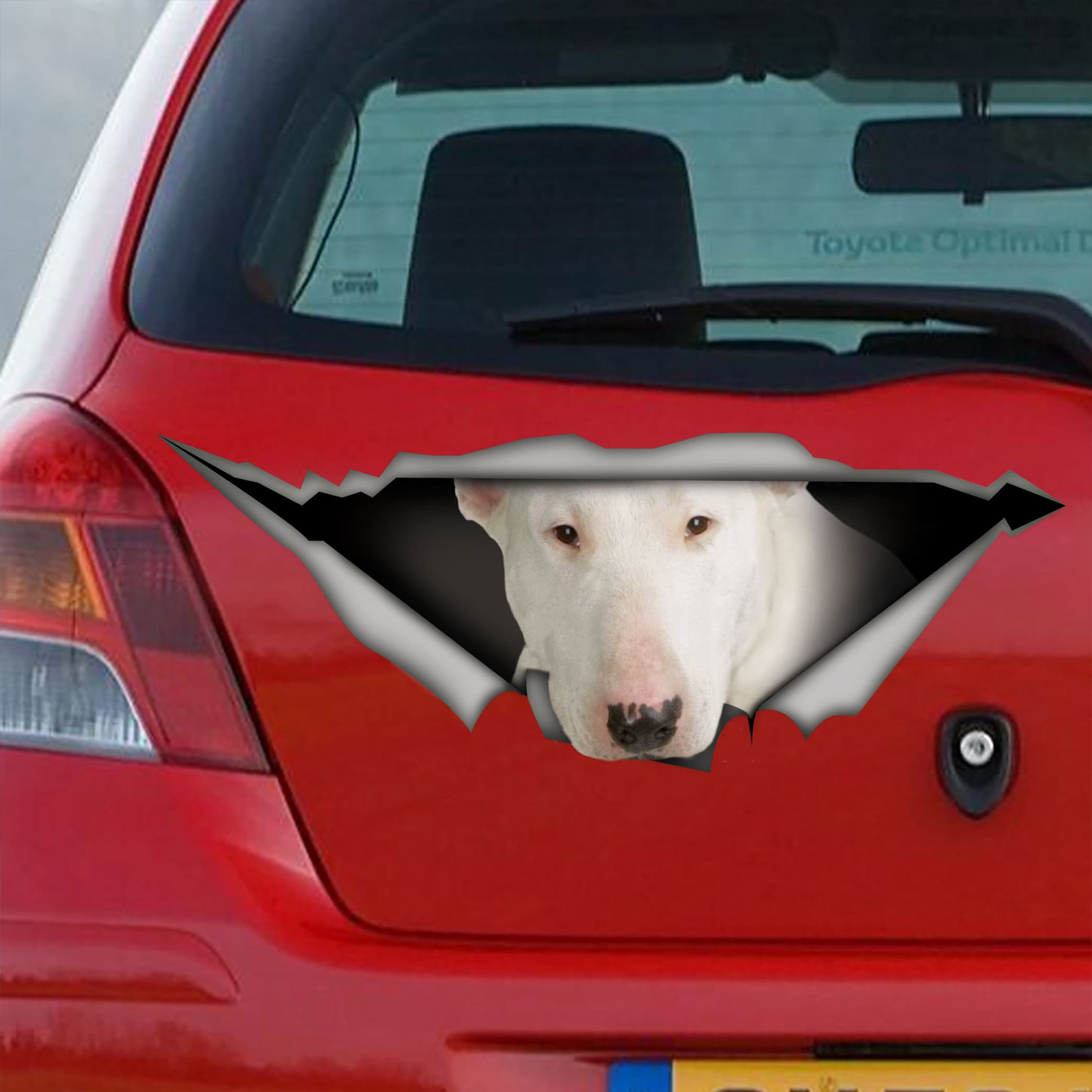 2 adesivi per auto con cane, 3D, realistici, per auto, auto