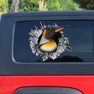Adesivo de janela King Penguin, adesivo de carro, decalque de carro Penguin