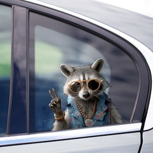 Raccoon sticker , raccoon magnet, raccoon car decal, raccoon laptop sticker