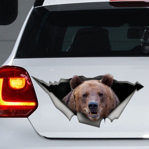Grizzly car sticker , Grizzly  car decal, brown bear sticker,bear decal