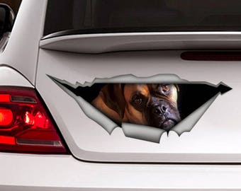 Vinyl Aufkleber Decal Car WALL Boxer Hund niedlich freche gucken Deutsche Kennel Club Vinyl Aufkleber Decal Car WALL Boxer Hund niedlich freche gucken Deutsche Kennel Club