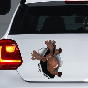 Funny Moose decal , Moose  sticker, Moose magnet, Moose car decal