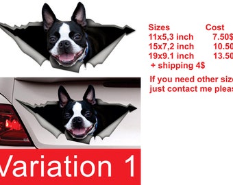 Boston Terrier decal,  dog car decal, Vinyl decal, car decoration, boston terrier  sticker, pet decal