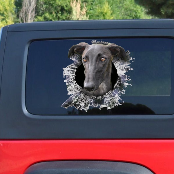 Adesivo per finestre per cani Galgo spagnolo, adesivo per cani Galgo spagnolo, decalcomania per auto per cani Galgo