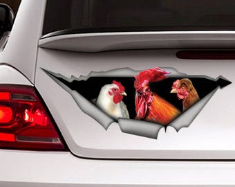 Rooster decal , Rooster magnet,  chicken decal,  chicken magnet, bird sticker, funny  decal, rooster sticker