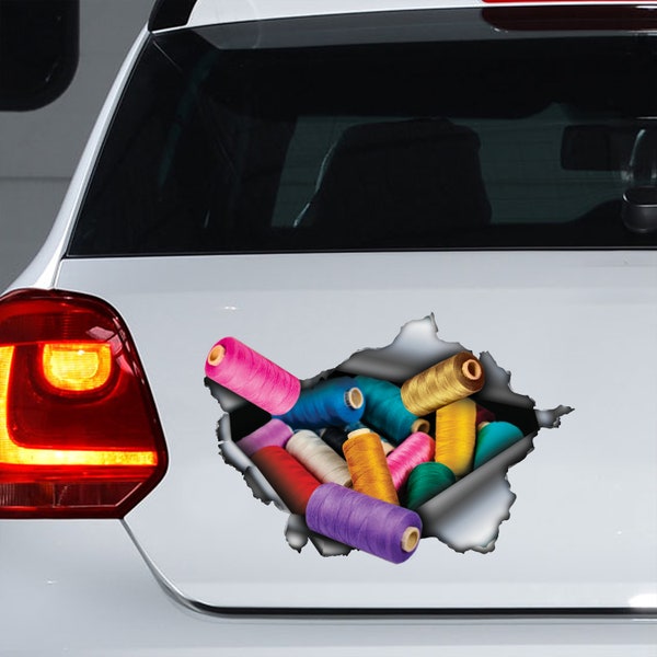 Naaien draad spoelen auto sticker, Naaien draad spoelen magneet, Naaien draad spoelen sticker