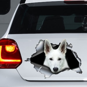 White German Shepherd  car decal, German Shepherd magnet, White German Shepherd  sticker, pet decal