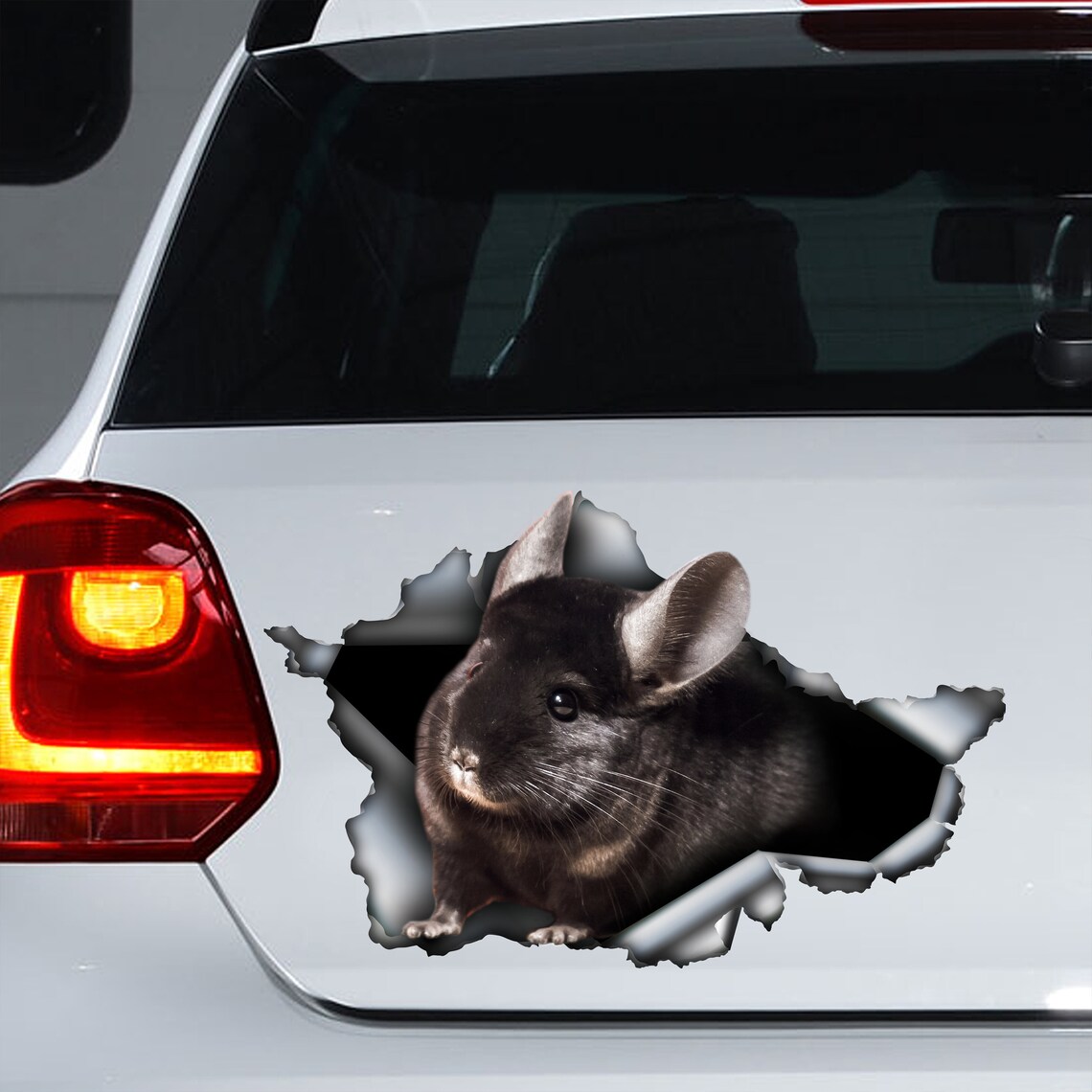 Black Chinchilla car decal black chinchilla cute Etsy