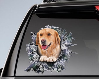 Golden Retriever  window sticker, car sticker, Golden Retriever car decal