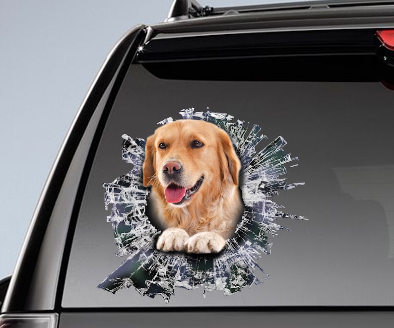 MAKTEM Gold Retriever Car Decal, Peeking Dog Car Vinyl Sticker for Window Vehicle MAKTEM Gold Retriever Car Decal, Peeking Dog Car Vinyl Sticker for Window Vehicle