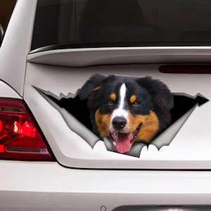 Black tri Aussie car decal,  Aussie magnet, personalized decal, Australian shepherd