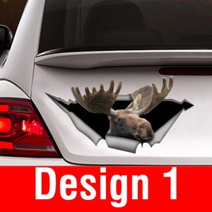 Moose car decal, animal decal, moose  sticker, funny decal