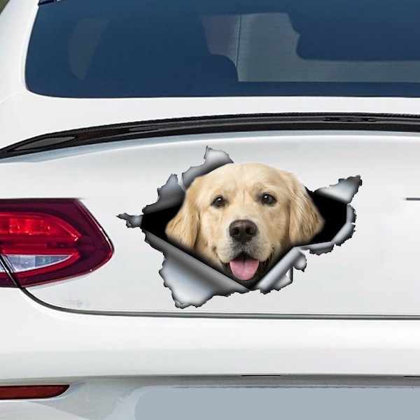 Bright Golden Retriever decal , Bright Golden Retriever magnet,  Golden Retriever car decoration, Golden Retriever sticker