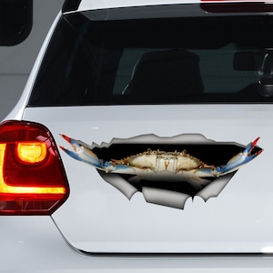 Crab decal, Crab car sticker, Crab magnet, funny car decal