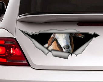 ヤギの車のデカール、農場のデカール、面白いデカール、ヤギのステッカー、動物のデカール
