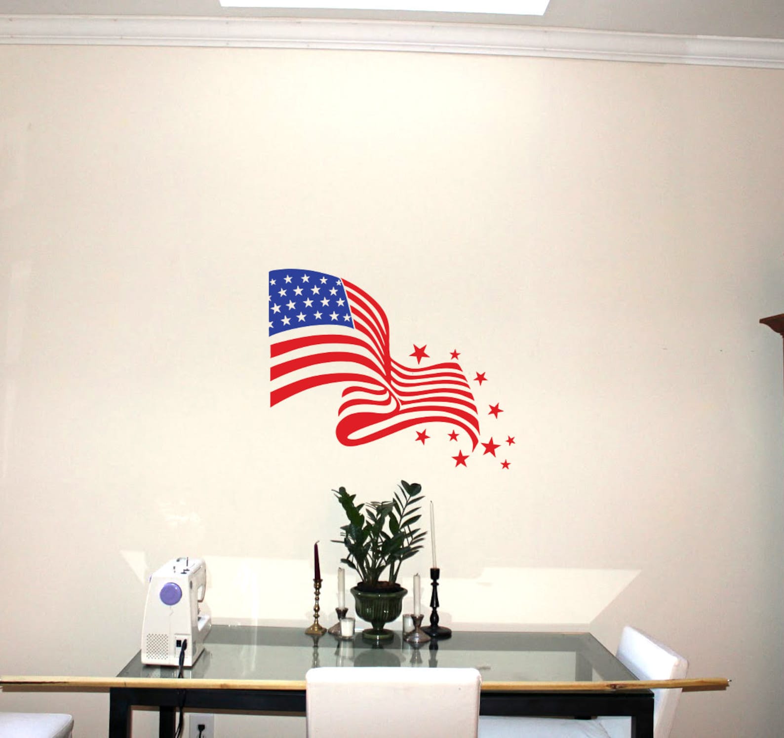Flag USA Wall Decal USA Sticker USA Flag Interior Decal Etsy