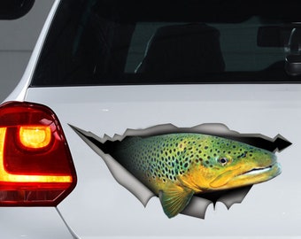 Trout car decal, Trout magnet,  Trout sticker, Fishing decal