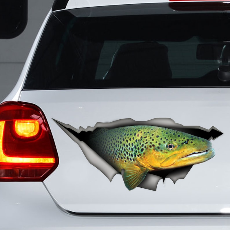 Trout Car Decal Trout Trout Sticker Fishing Decal Etsy