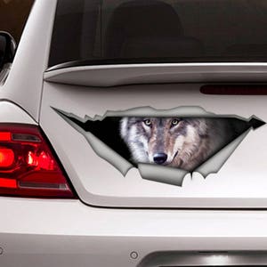 Aufkleber Auto Offroad 4x4 heulender Wolf Hund Fahrzeug Sticker