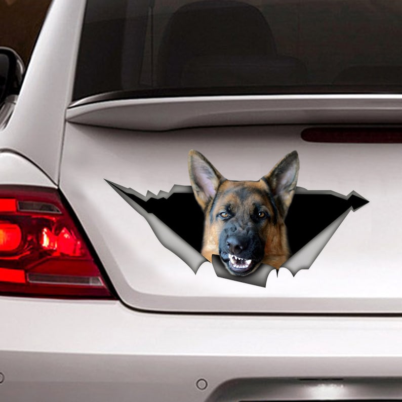 Angry German Shepherd Sticker Pet Decal Car Decal German Etsy