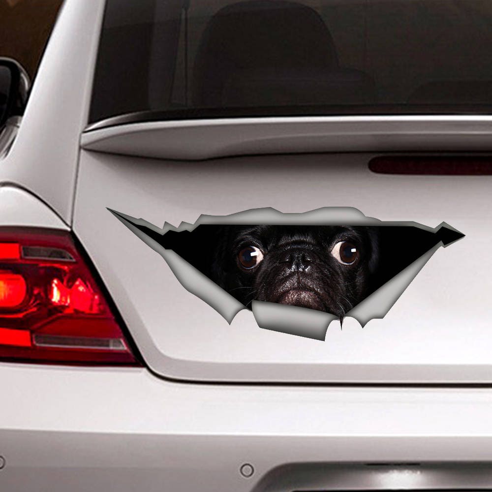 Pug sticker pug car decal Vinyl decal car decoration pet Etsy