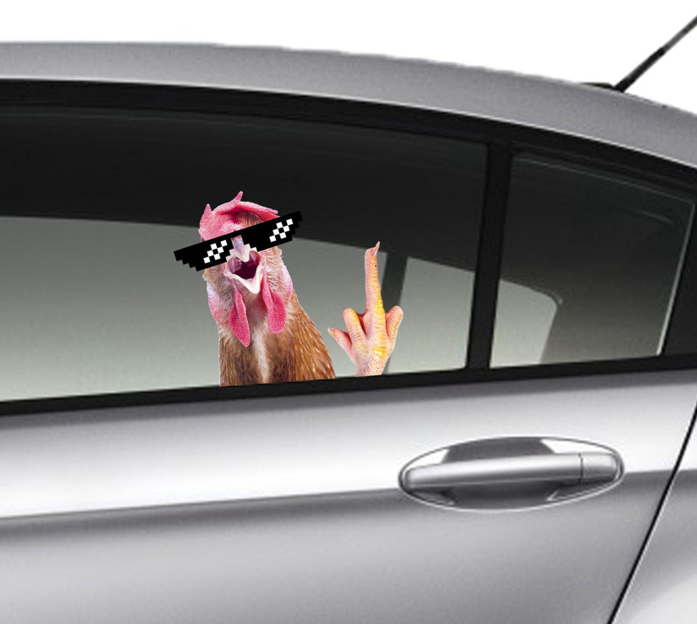 Chicken Window Sticker Funny Chicken Window Sticker, Chicken Car Decal, Funny Sticker - Etsy ...