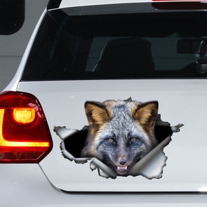 Naklejka na samochód Silver Fox, magnes Silver Fox, naklejka Silver Fox, naklejka na samochód Fox