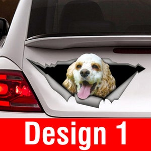 STICKER/ White  tan cocker spaniel,  dog car decal,  car decoration, pet decal, dog sticker
