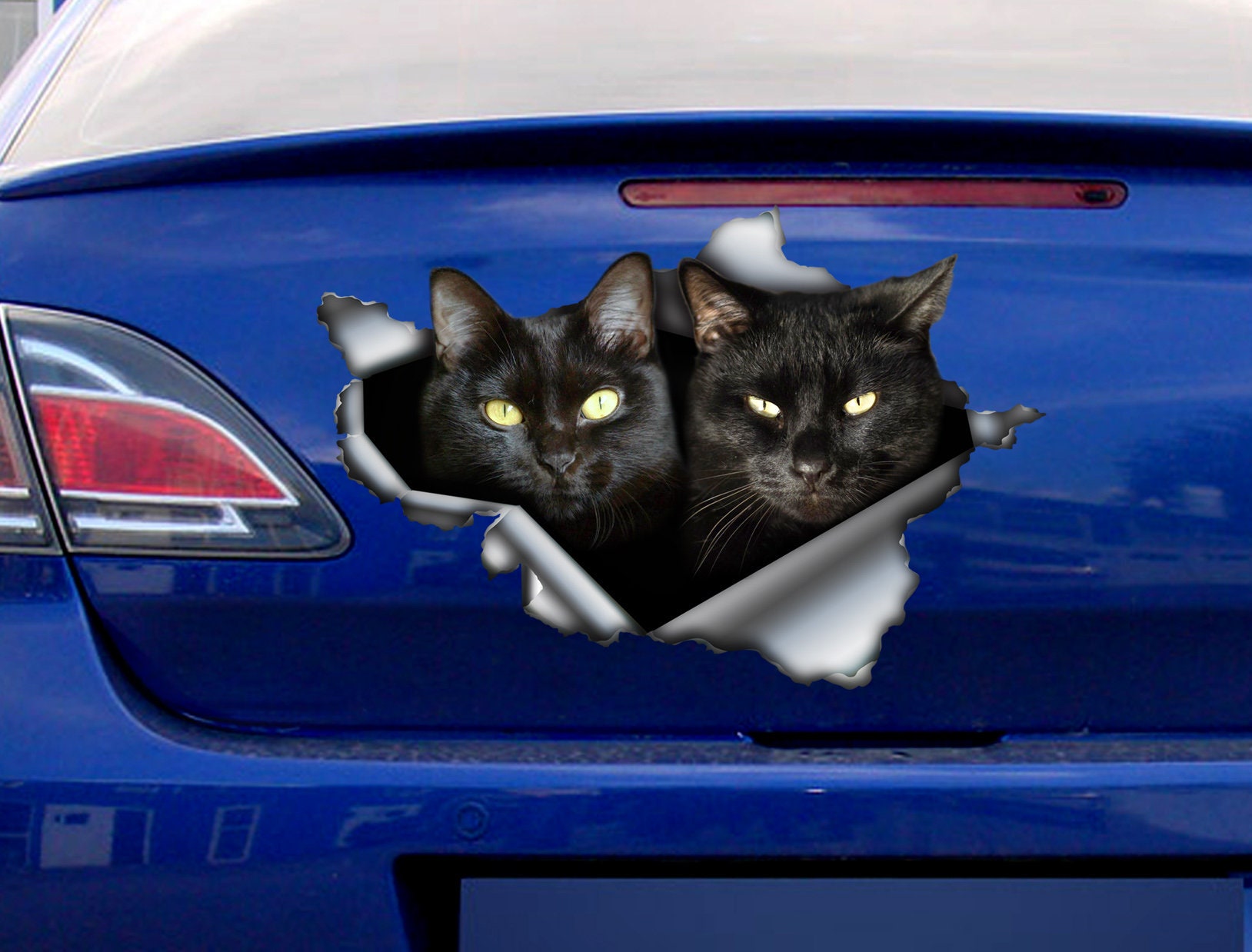 Black Cats Car Decal Black Cat Black Cat Sticker Cat Etsy