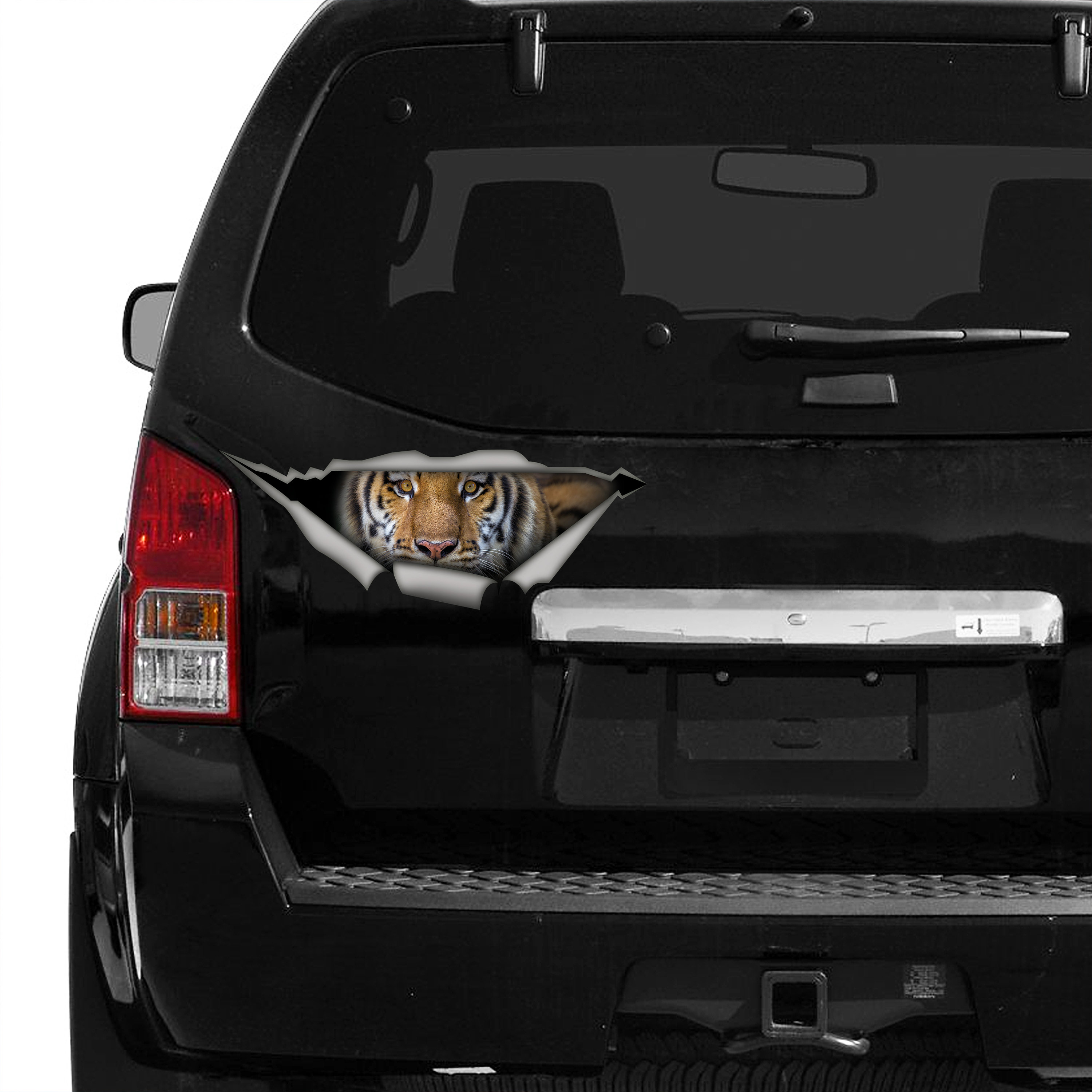 Tiger In Car Car Laser Sticker Vinyl Decal Car Truck Bumper Window Laptop Sticke
